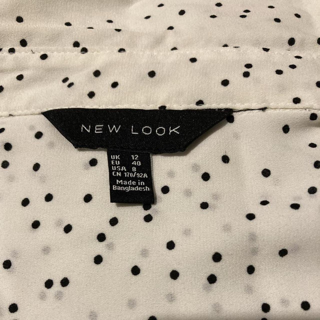 New Look White polka dot Shirt Size 12 Worn but... - Depop