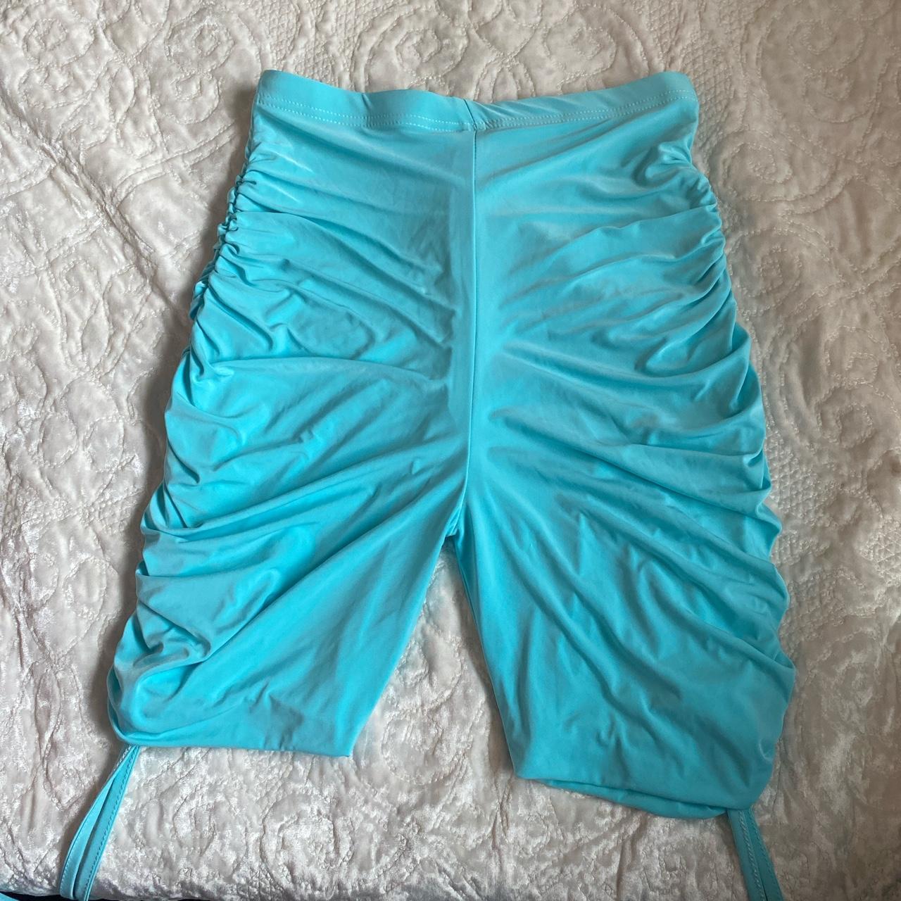 PrettyLittleThing Women's Blue Shorts Depop
