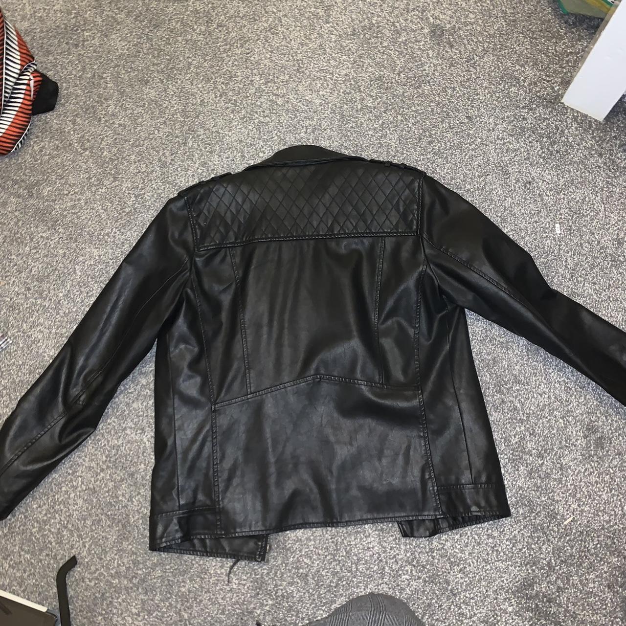 River Island Mens M Leather Jacket Depop