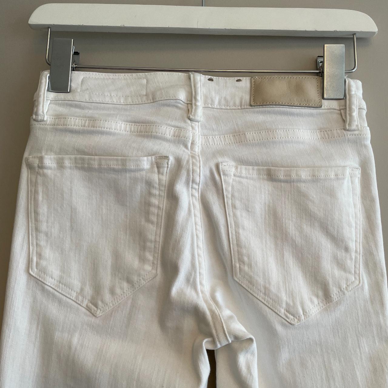 Allsaints white jeans with zip detail on the ankle.... - Depop