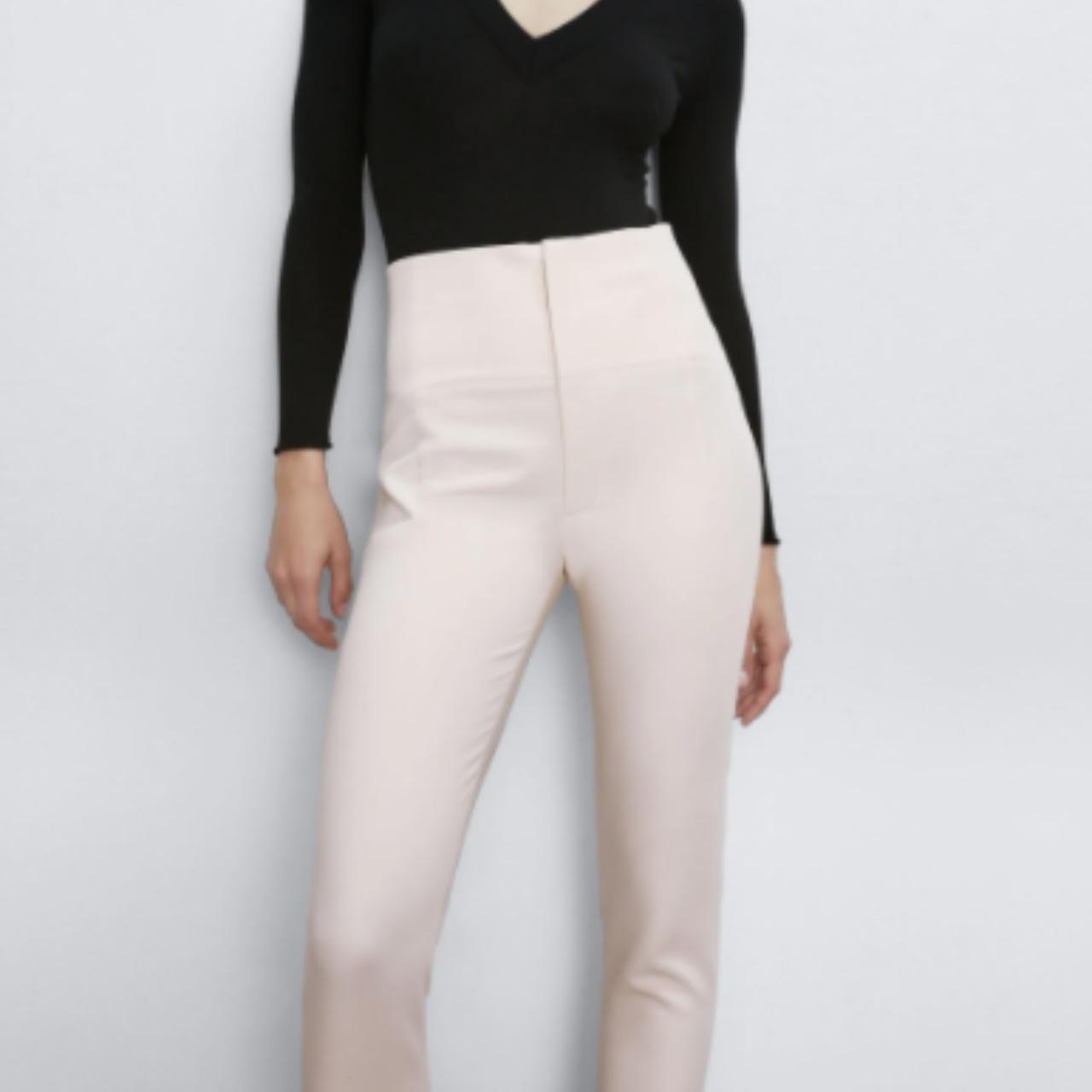 zara high waisted cigarette trousers