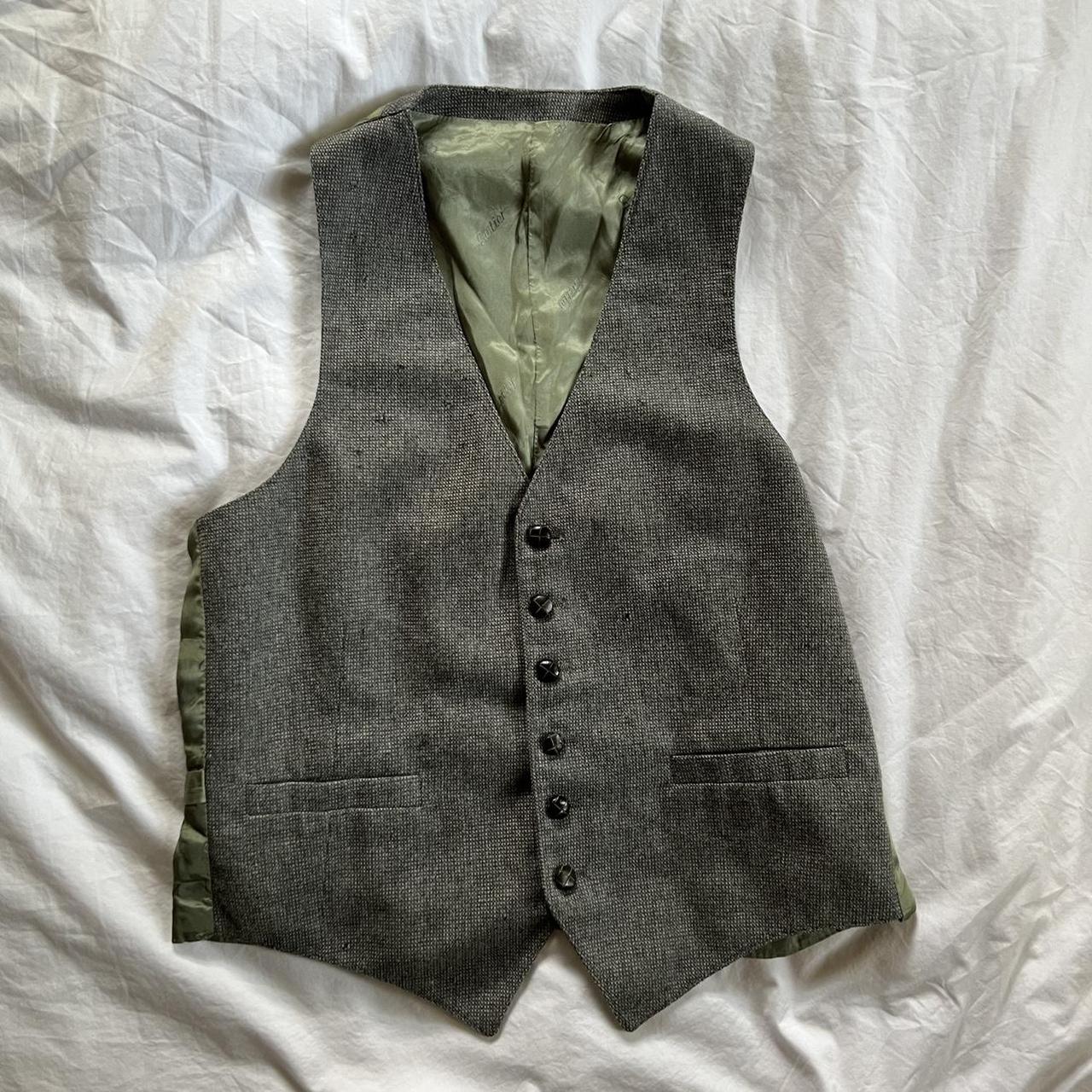 Vintage Cartier Vest with Embroidery Charcoal wool Depop