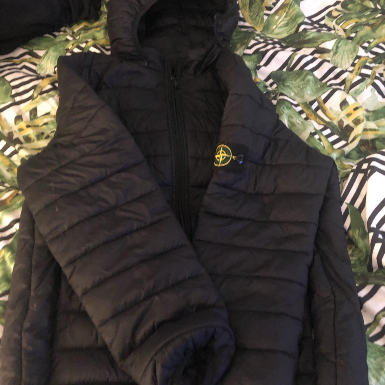 Black Stone Island Winter Coat Size- Medium - Depop