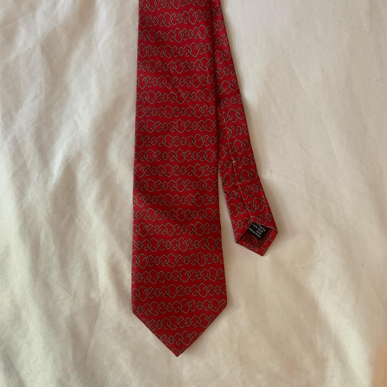 Red Silk Gucci Wide Tie - Used - Excellent condition... - Depop