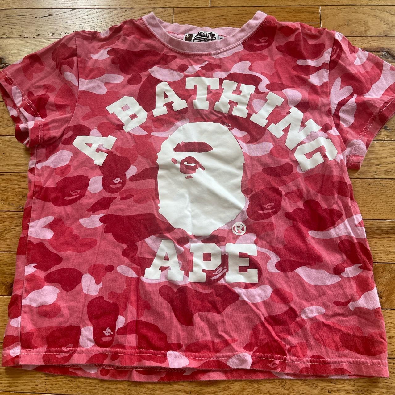 BAPE Women's Pink T-shirt | Depop