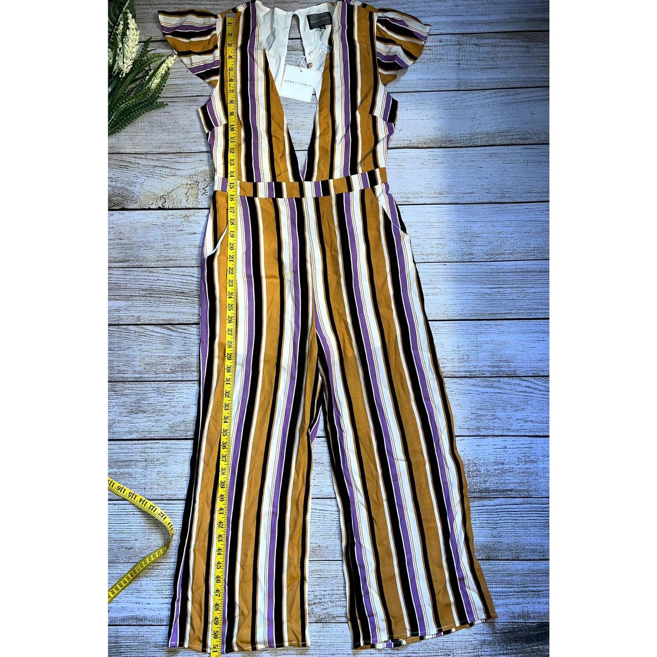 Honey Punch Women's Brown and Purple Jumpsuit Depop