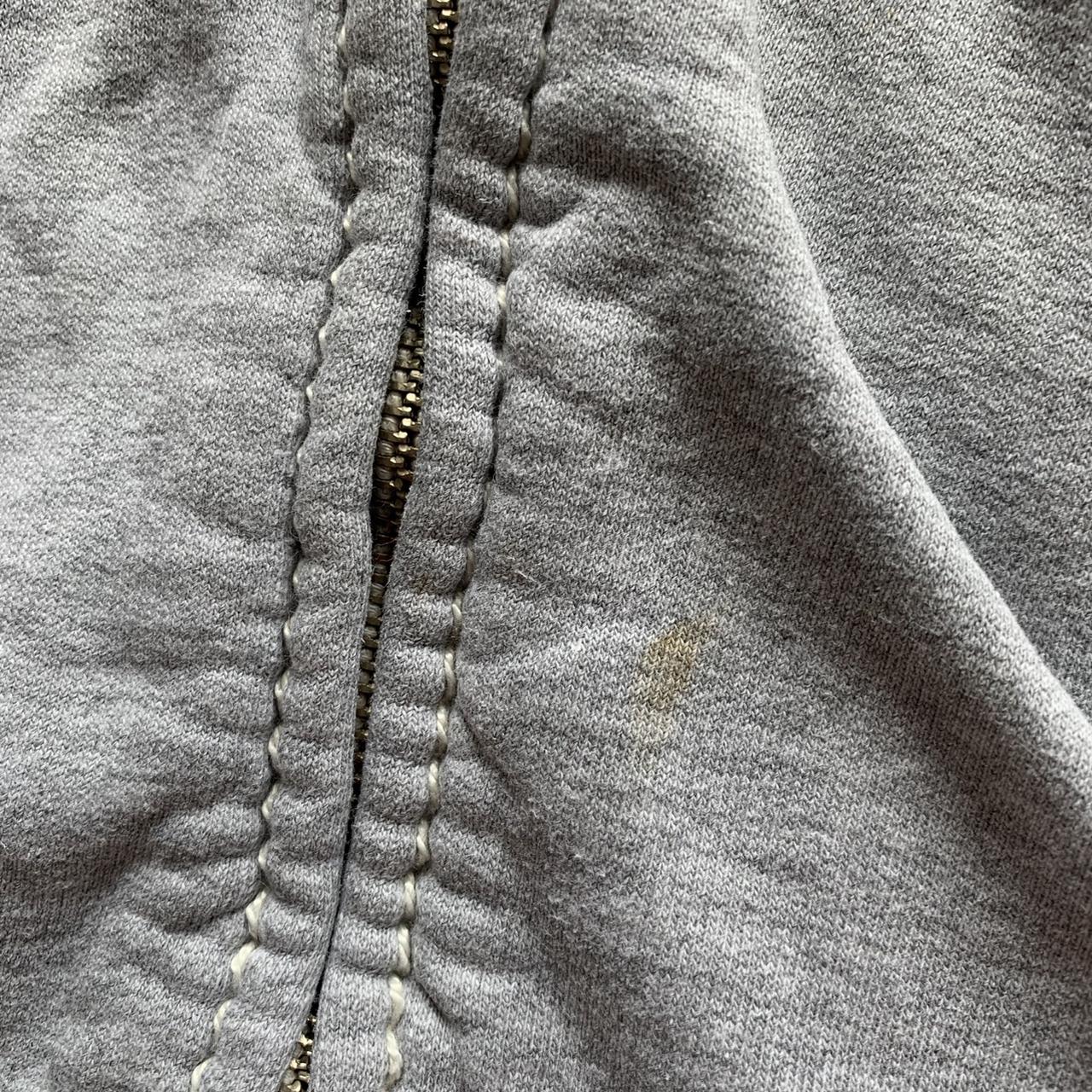 Grey true Religion triple stitch zip up hoodie Size... - Depop