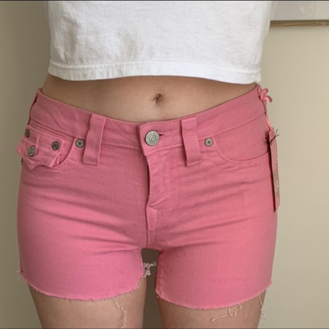 Fab Genuine True Religion Pink Hot Pants Depop