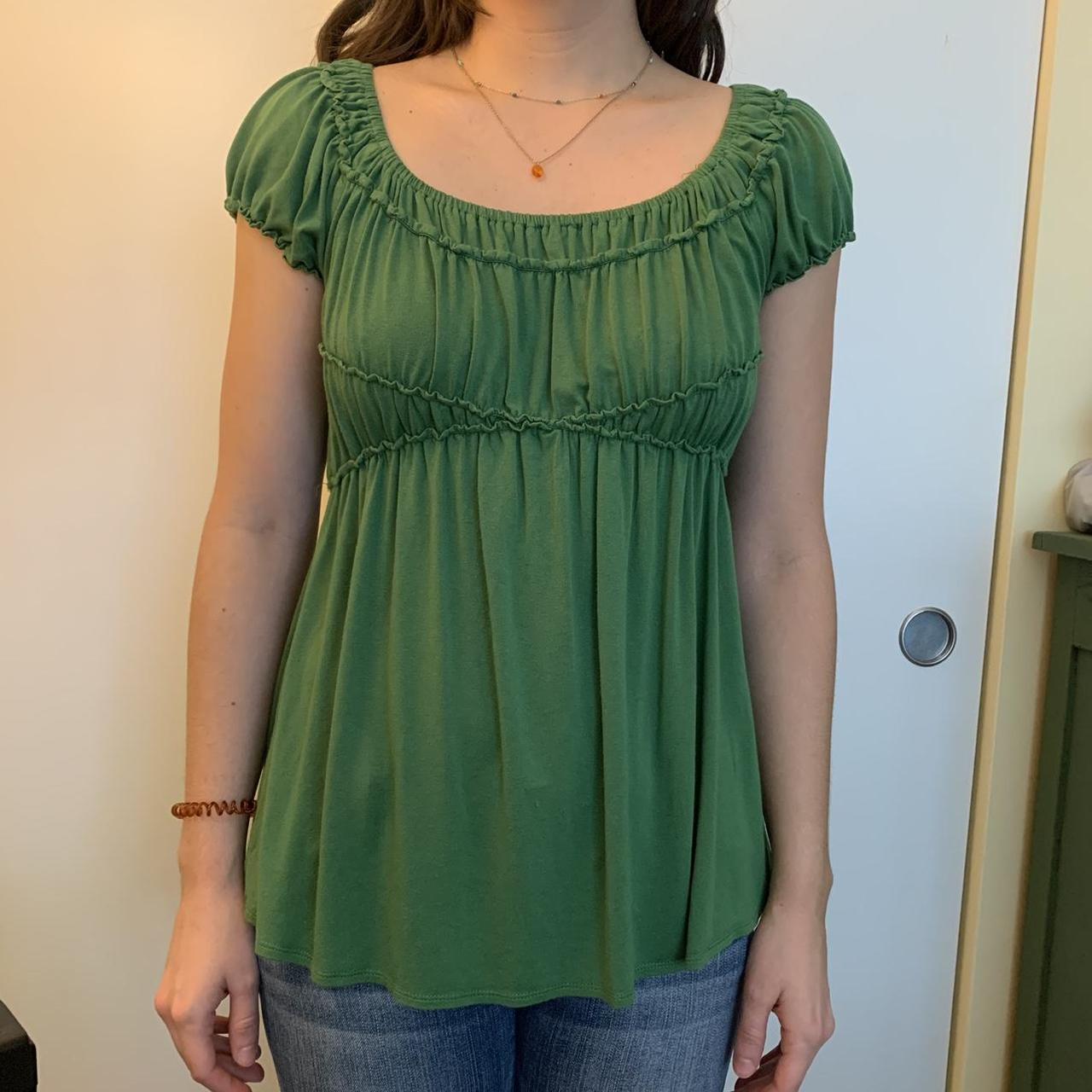 free shipping Green babydoll top babydoll... Depop