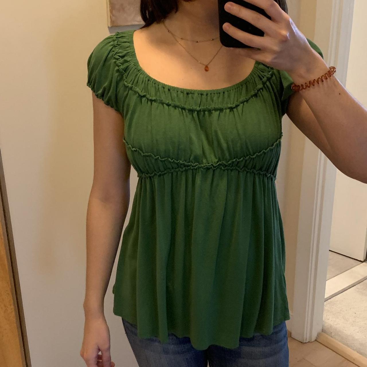 free shipping Green babydoll top babydoll... Depop