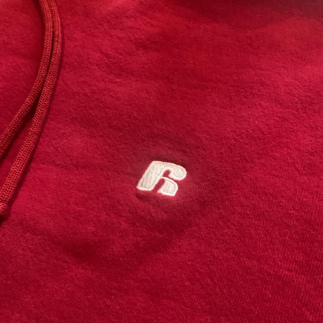 Vintage Russel Athletic Red Hoodie, open to... - Depop