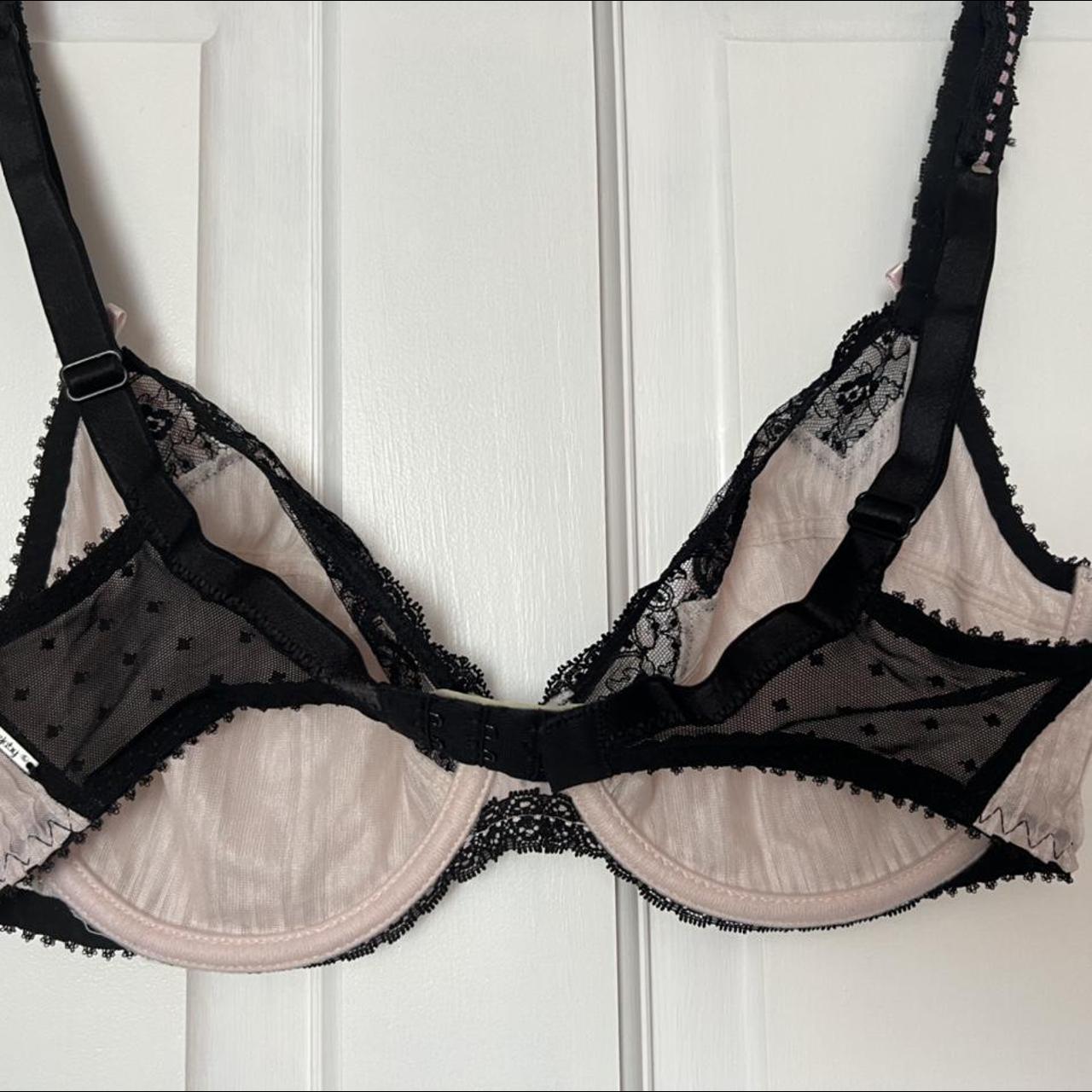 Vintage Lejaby Black and Pink bra - 30E Very... - Depop