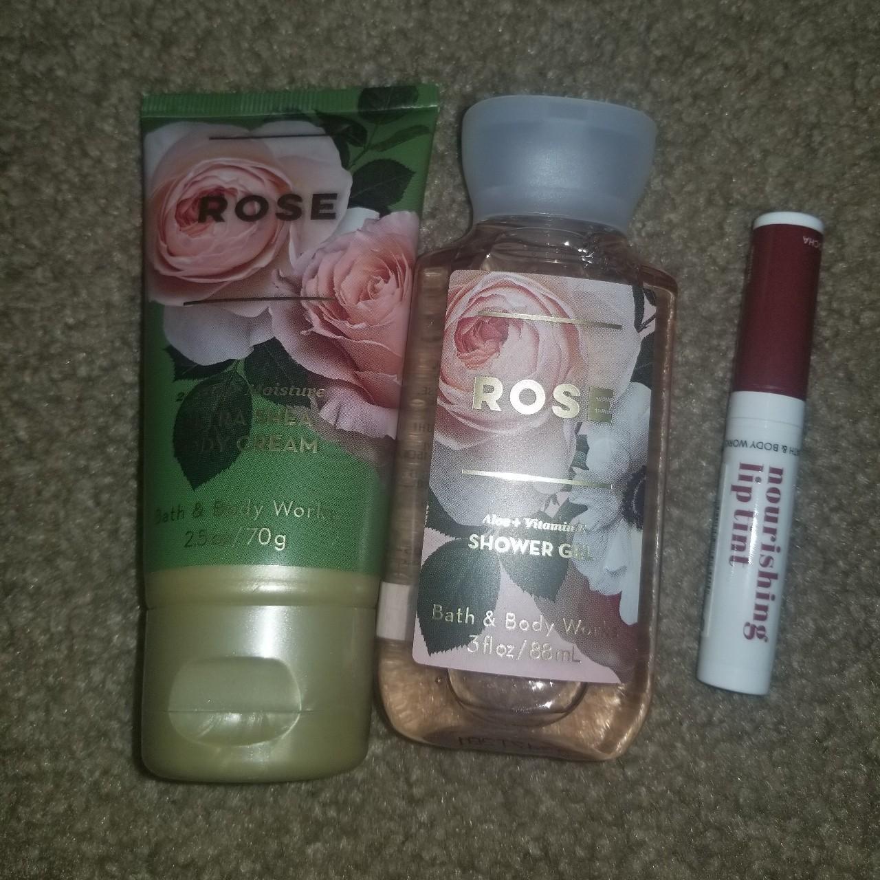 Rose bath and body works gift set Rose body lotion... Depop