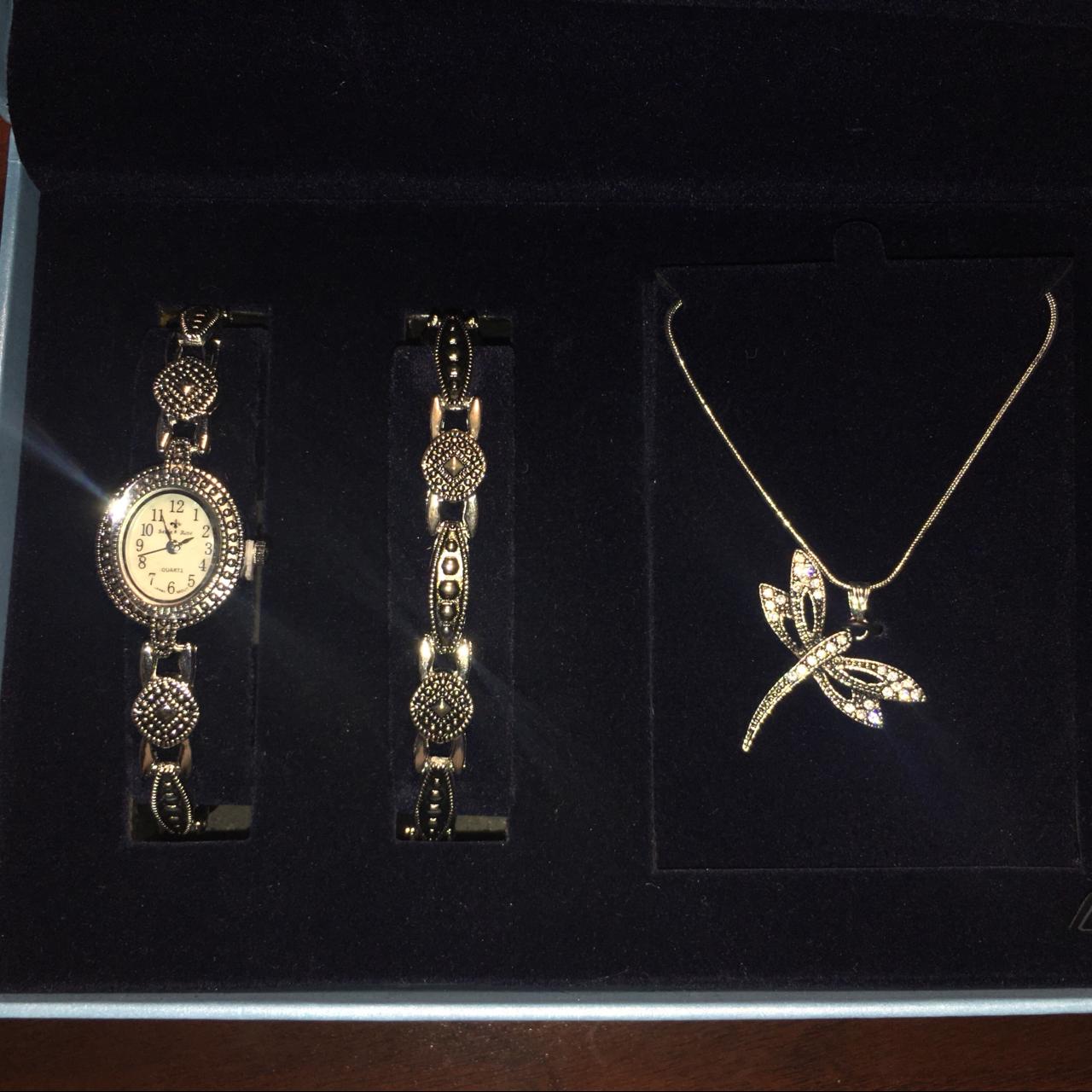 Bella & rose watch sale bracelet and necklace set