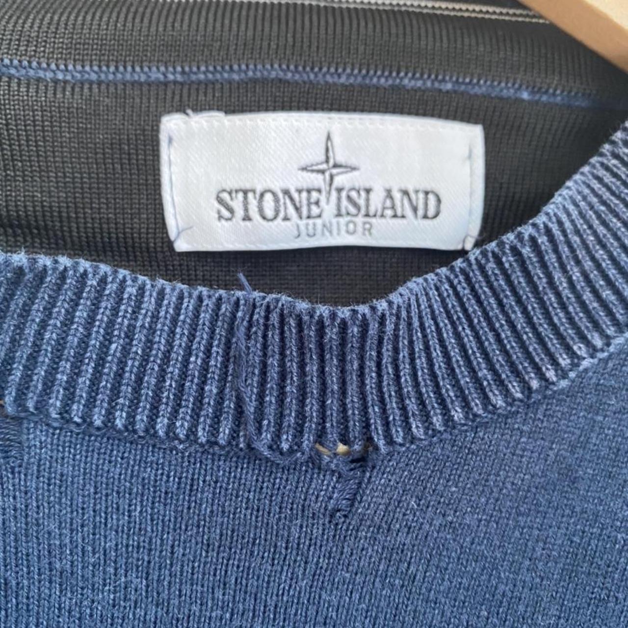 Stone island junior 14 crewneck jumper. Navy. - Depop