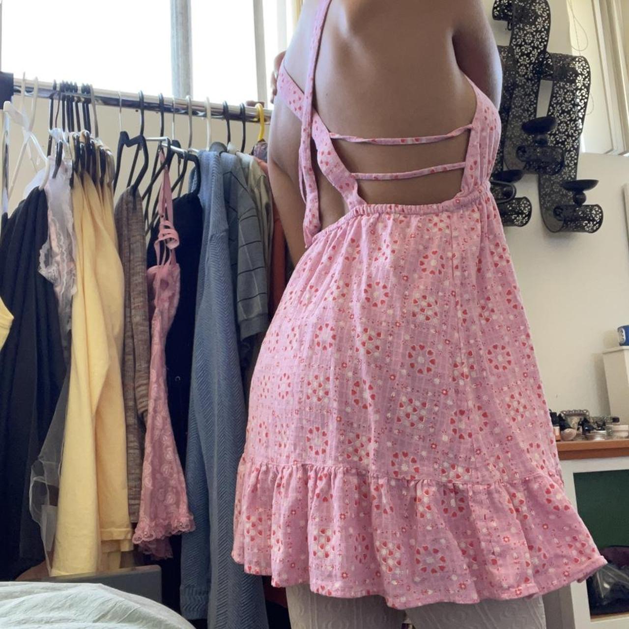Urban Outfitters Baby Pink Sundress - with woven... - Depop