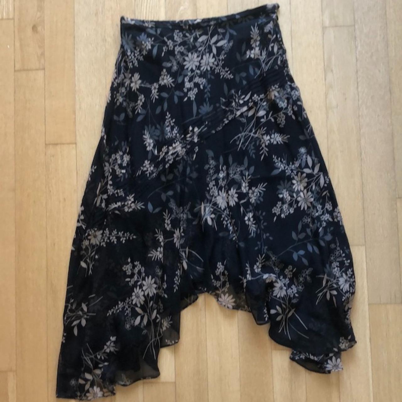 Vintage Adrianna Papell Silk Asymmetrical... - Depop