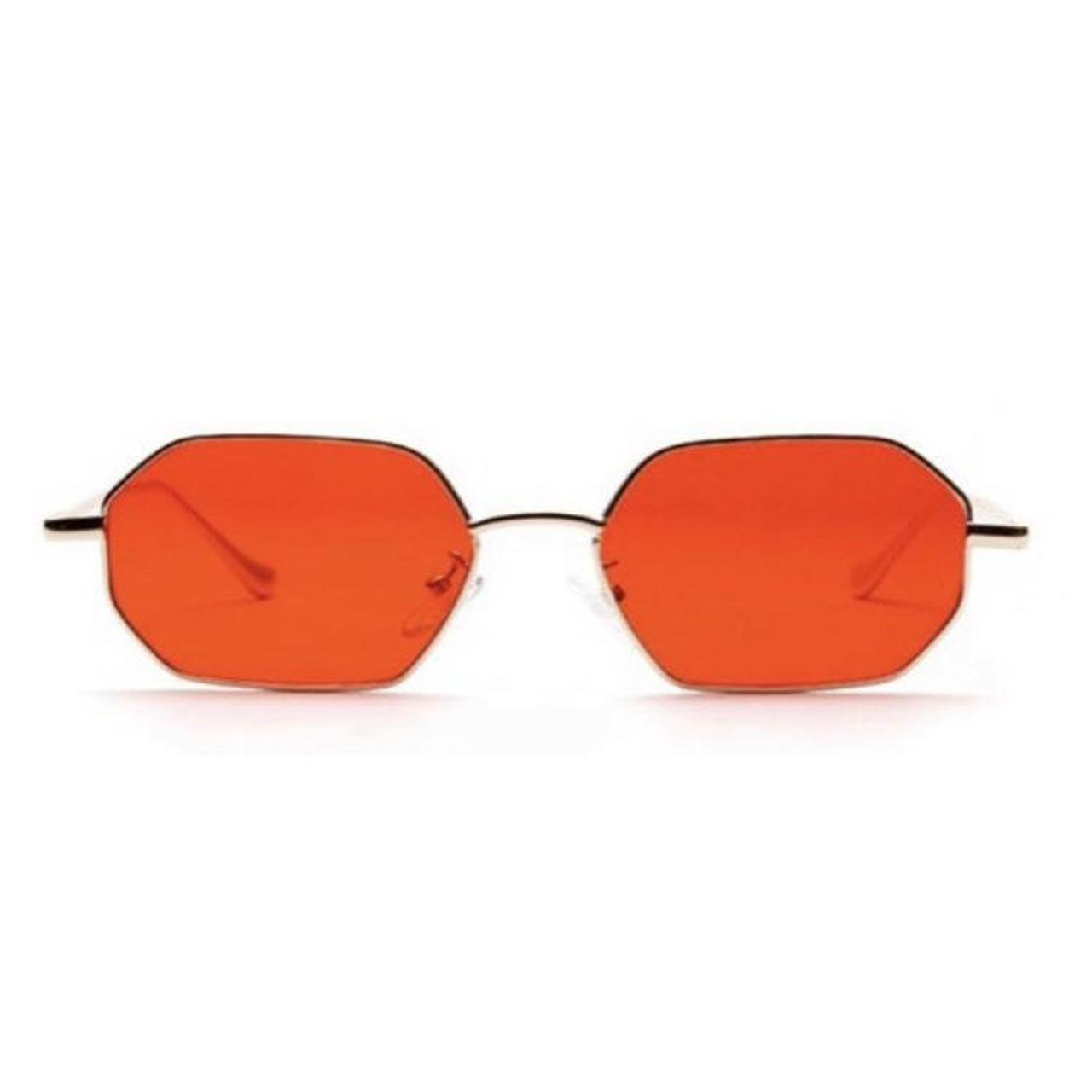 Women's Gold and Red Sunglasses