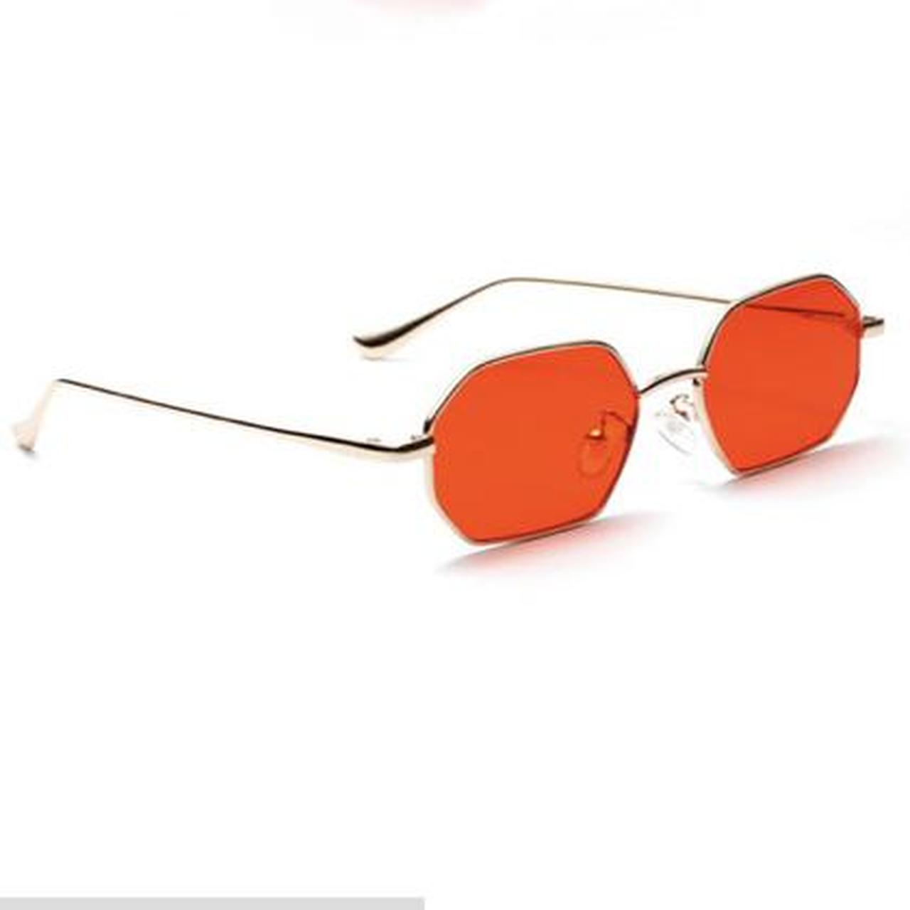 Women's Gold and Red Sunglasses (2)