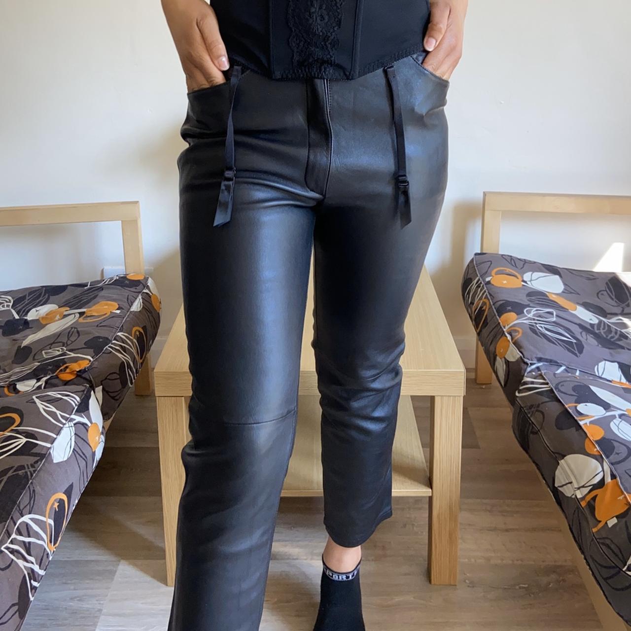 Next Leather trousers  black  Zalandode