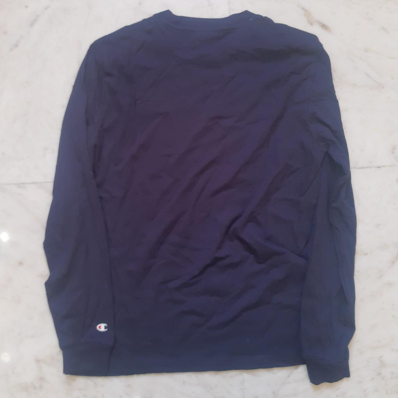 New champion navy blue full sleeve cotton t-shirt... - Depop