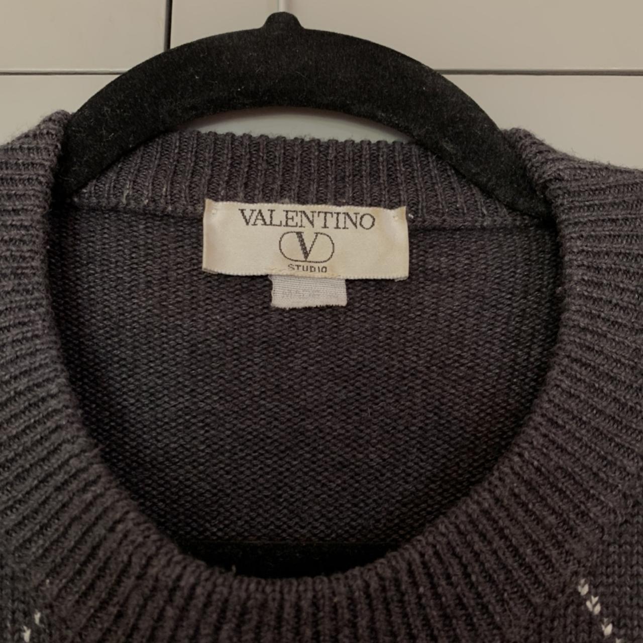 Valentino Men's Tan and Grey Jumper | Depop