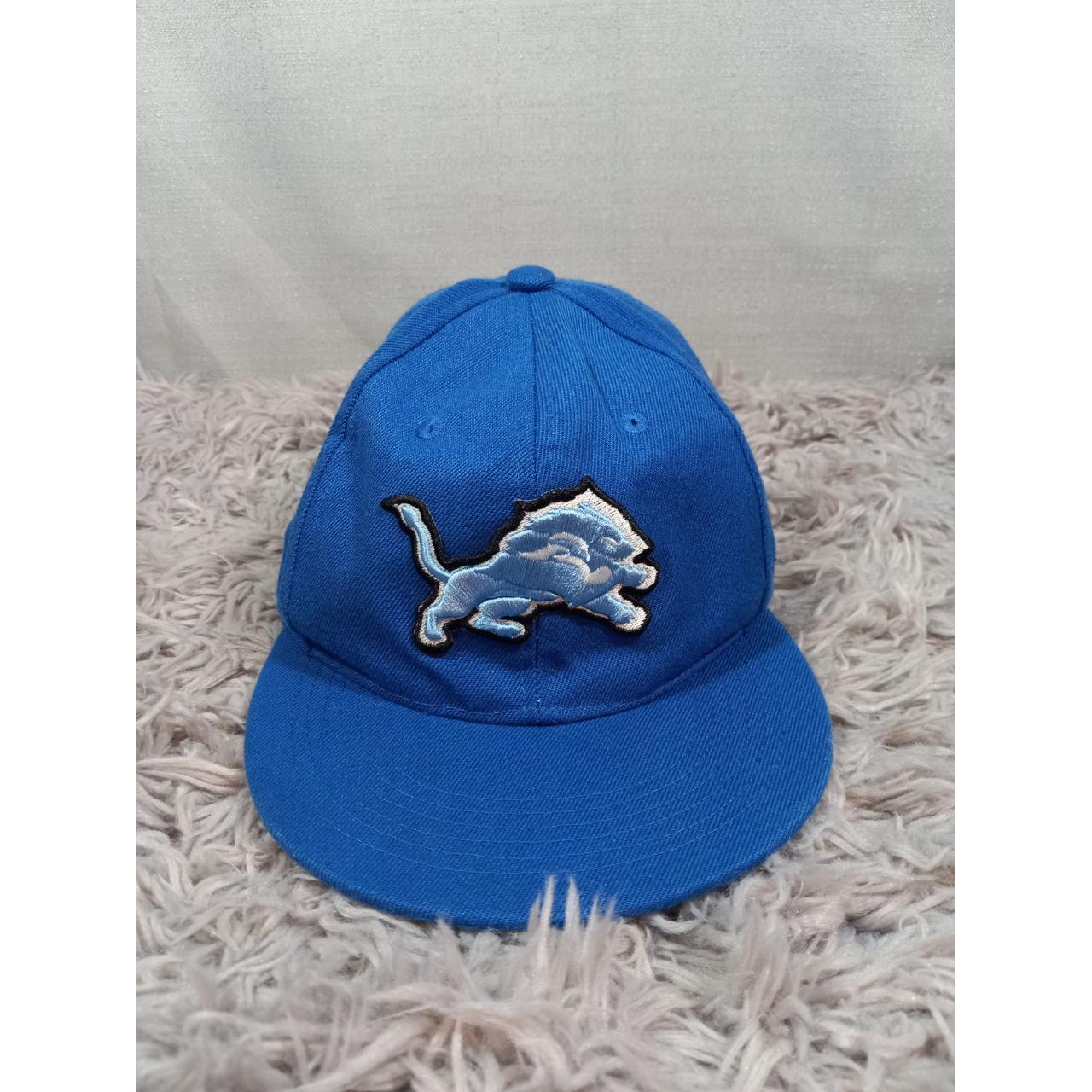 Detroit Lions Hat Blue Jon Jon Acrylic Embroidered - Depop