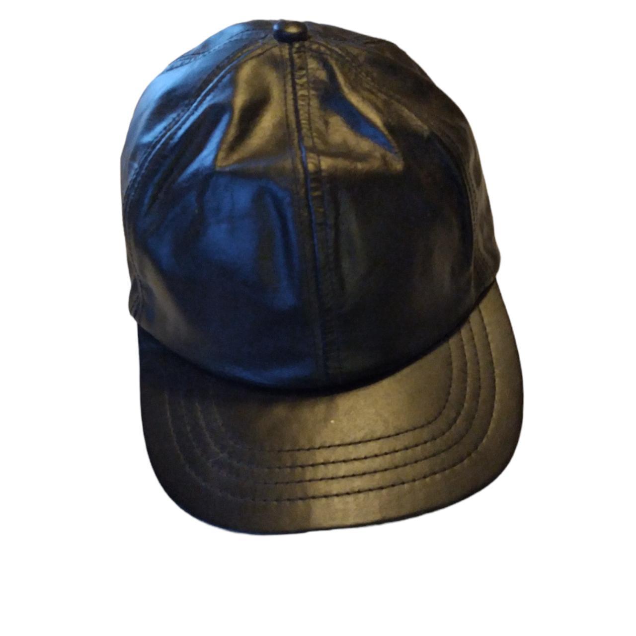 Black leather hat by New York Hat Co. Genuine... Depop