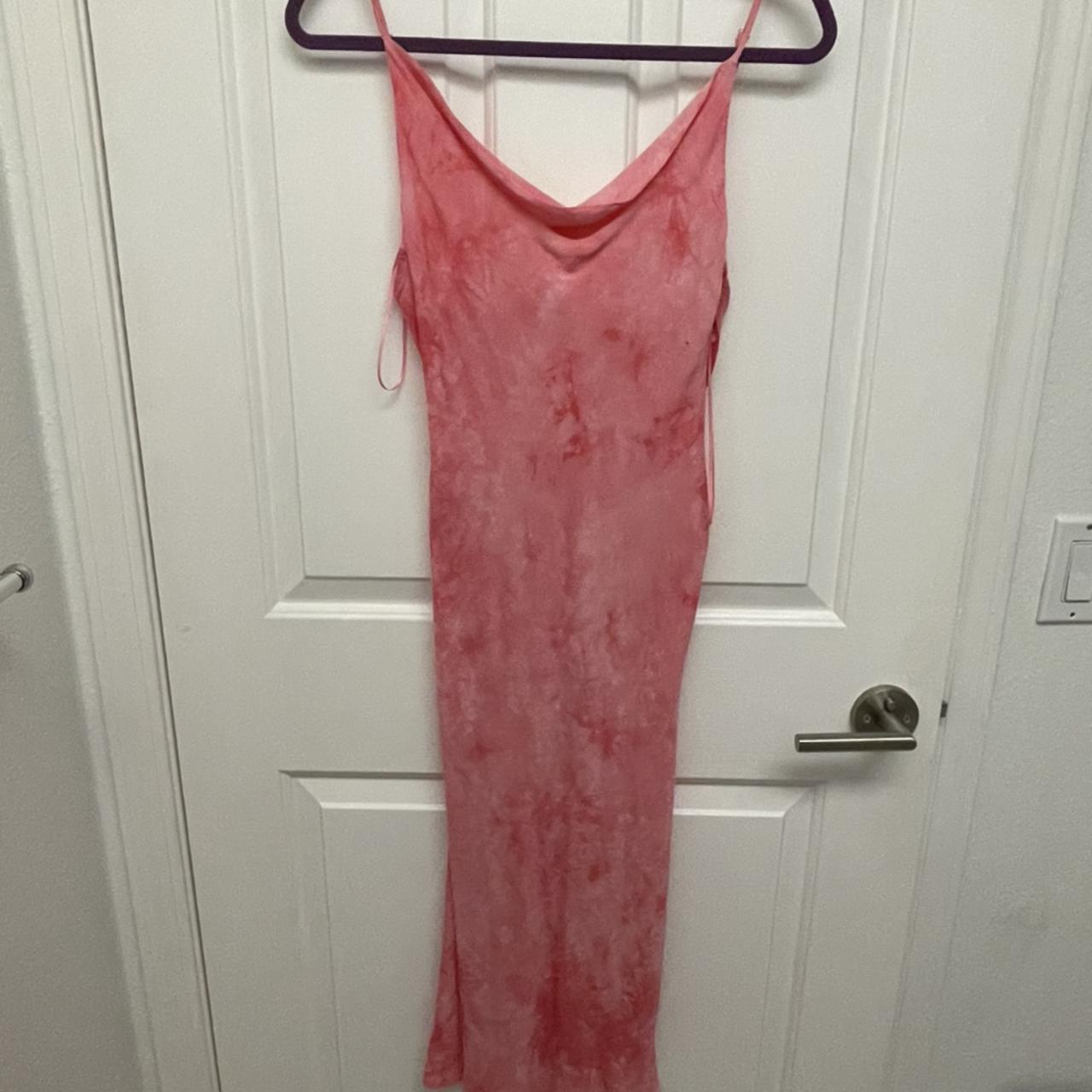 cowl neck tie dye dress