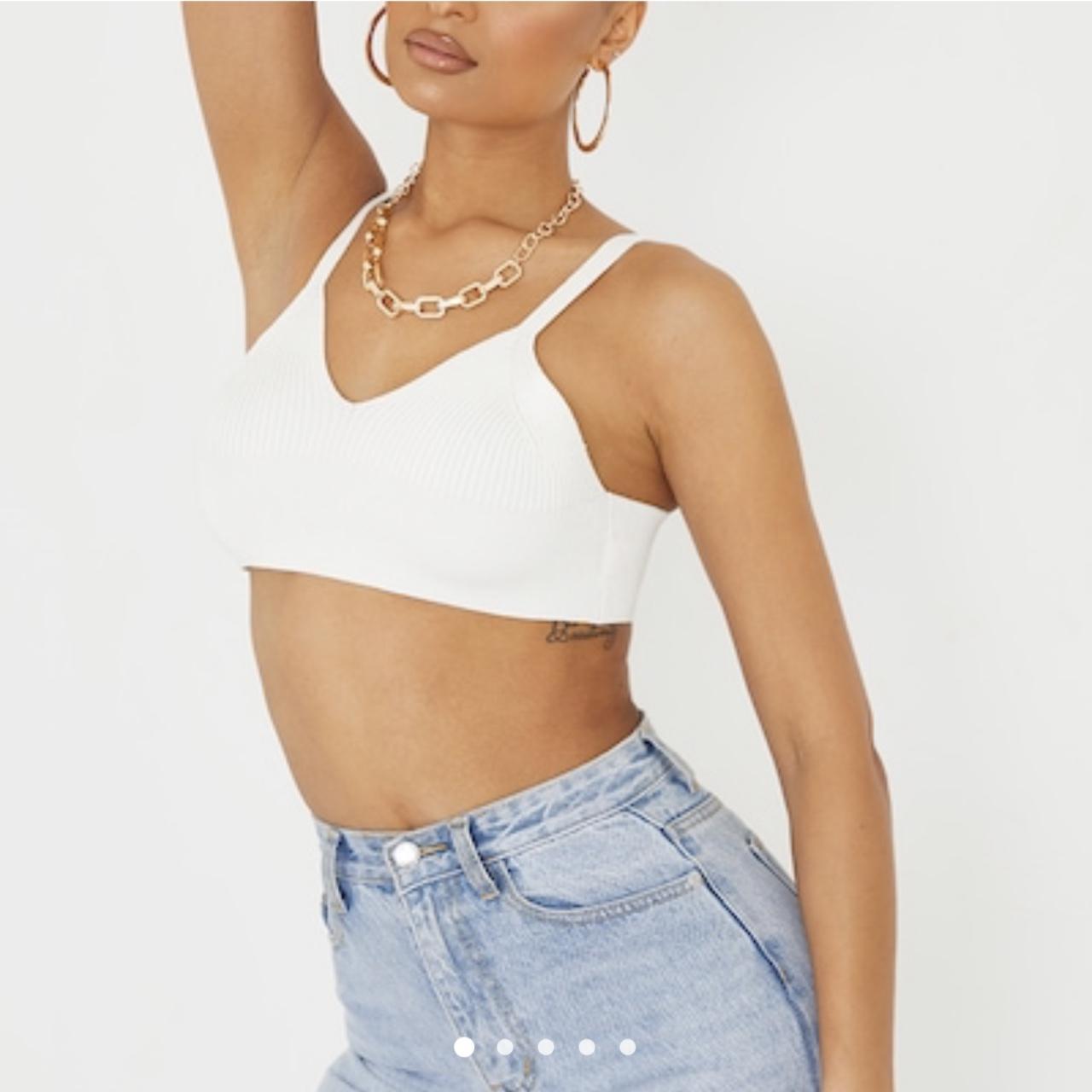 Pretty little thing knitted bralet crop top. Size S... Depop