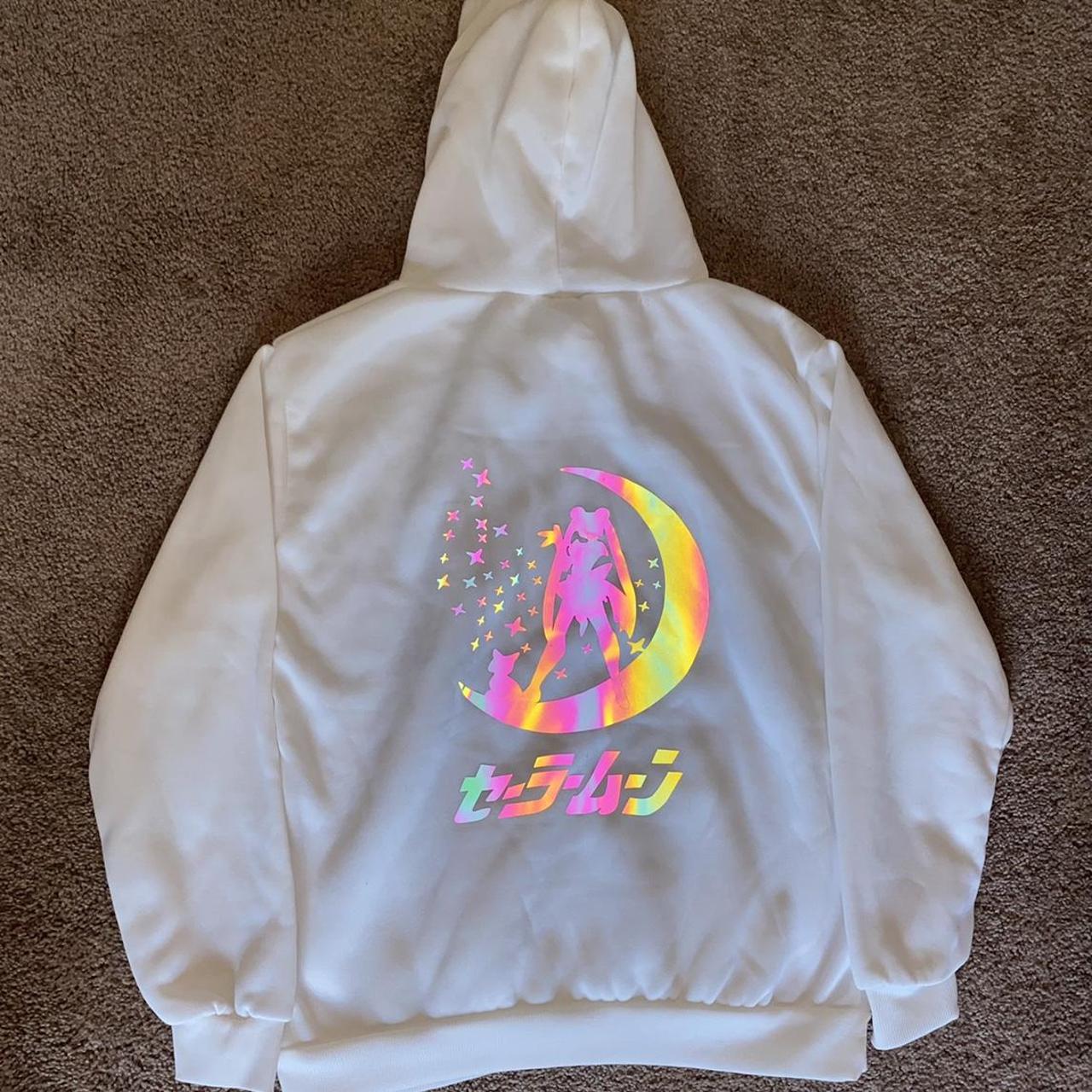 white reflective sailor moon hoodie sailormoon Depop