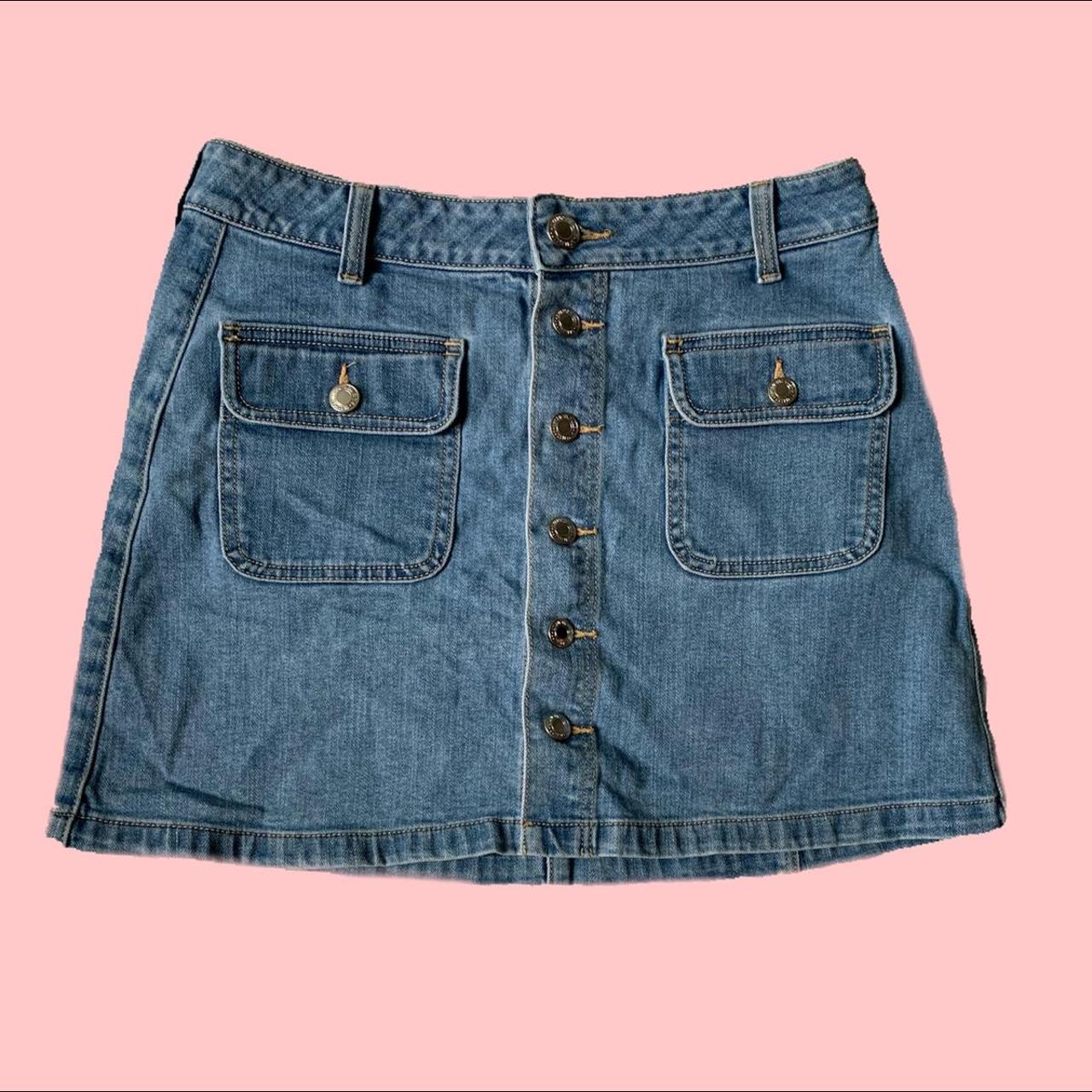 Button up skirt american eagle deals