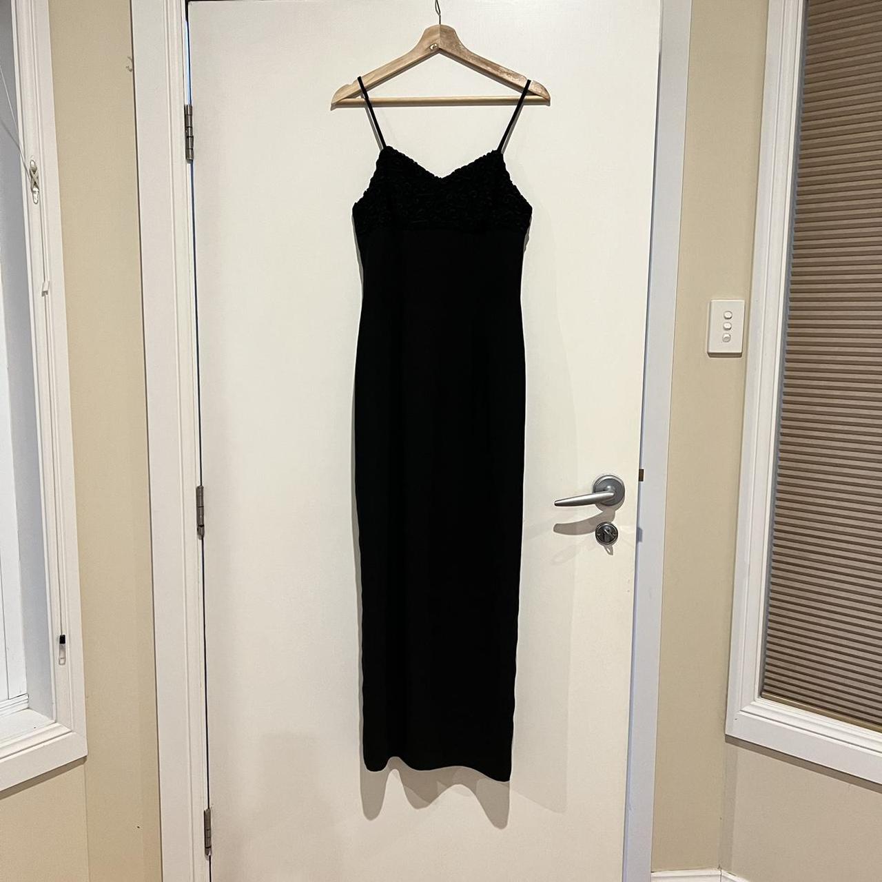Full length black formal dress with shoe string... Depop
