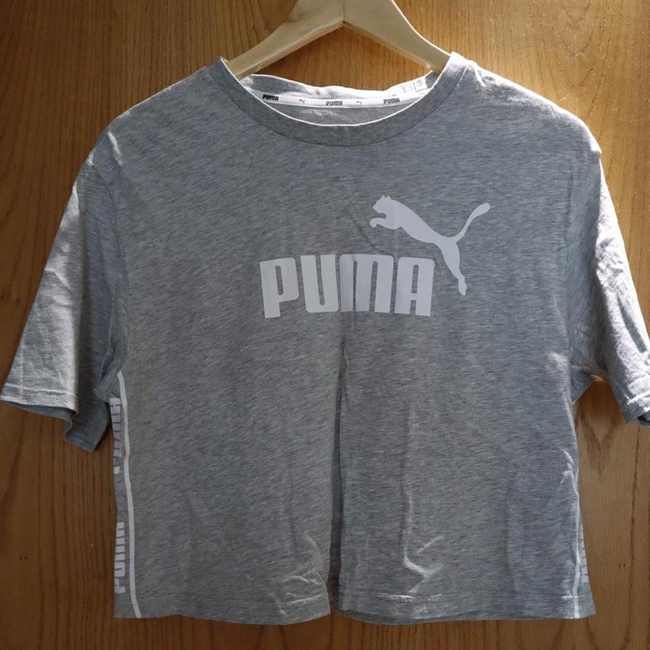 Puma Women's Grey Crop-top | Depop