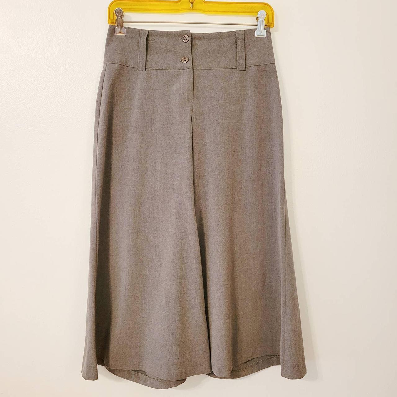 Extra wide leg crop/capris gray dress pants. Size... - Depop