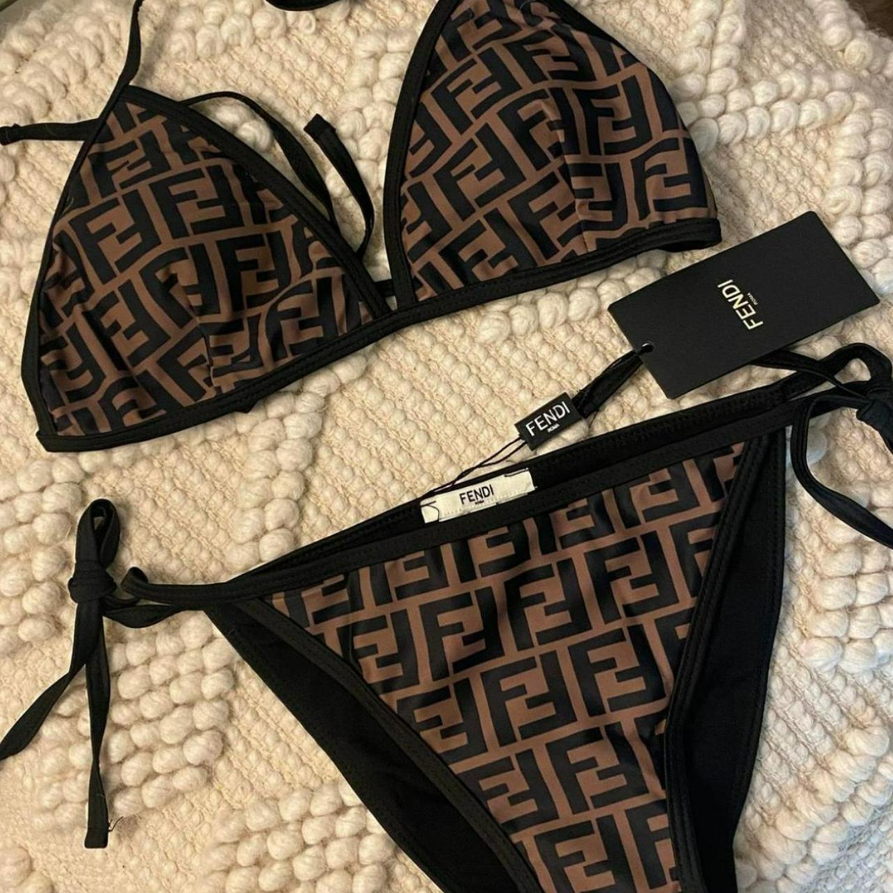 Fendi Women's Brown and Black Bikinis-and-tankini-sets | Depop