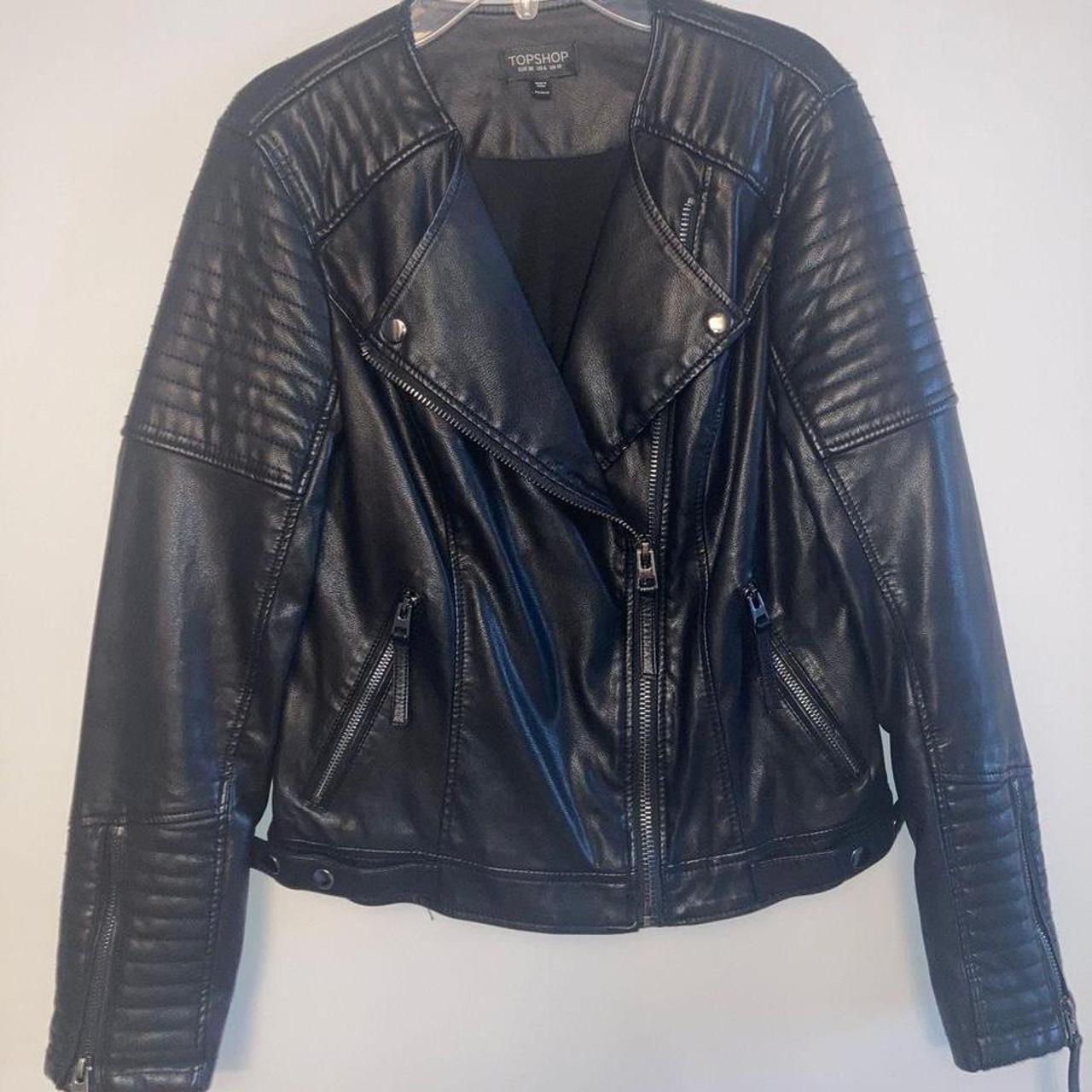 Black leather jacket Gently worn OP: $79 - Depop