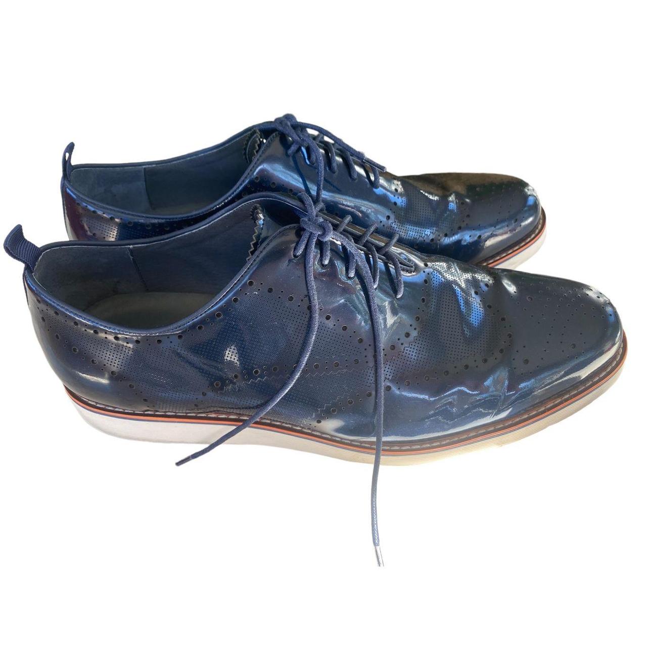 Marc Nolan Wingtip hot Oxford patent navy shoes size 13