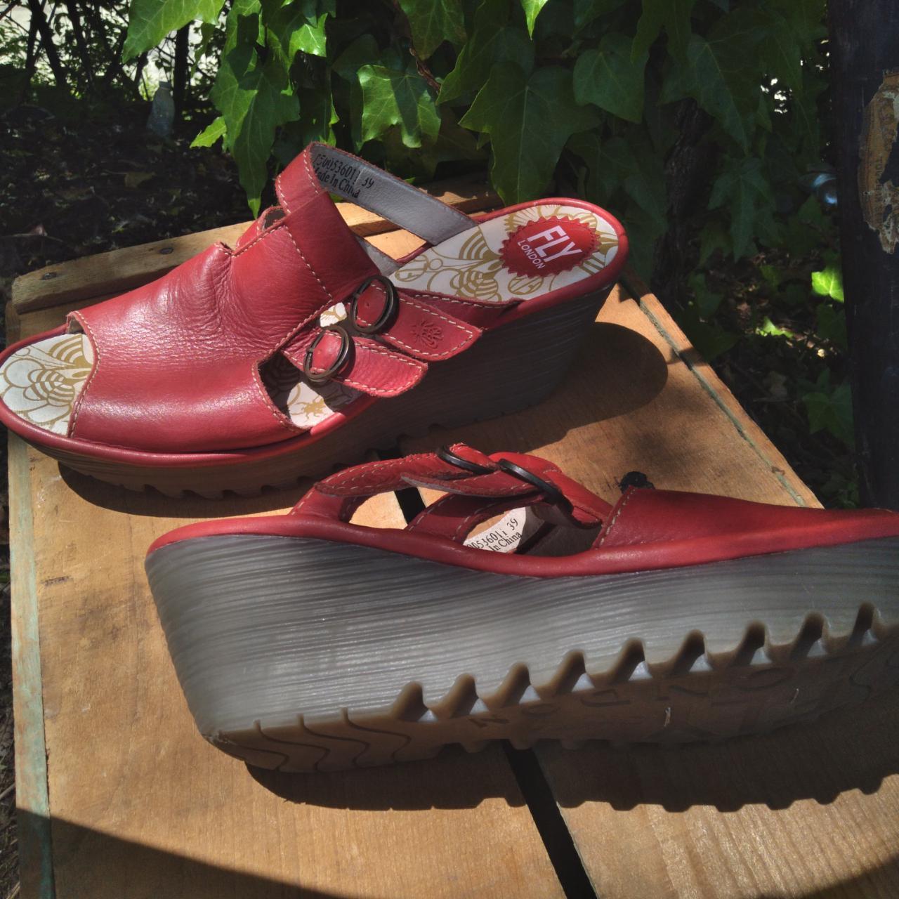 Fly London Women's Red and Brown Sandals (2)
