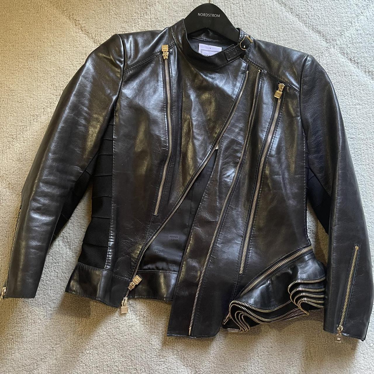 Herve leger sale leather jacket