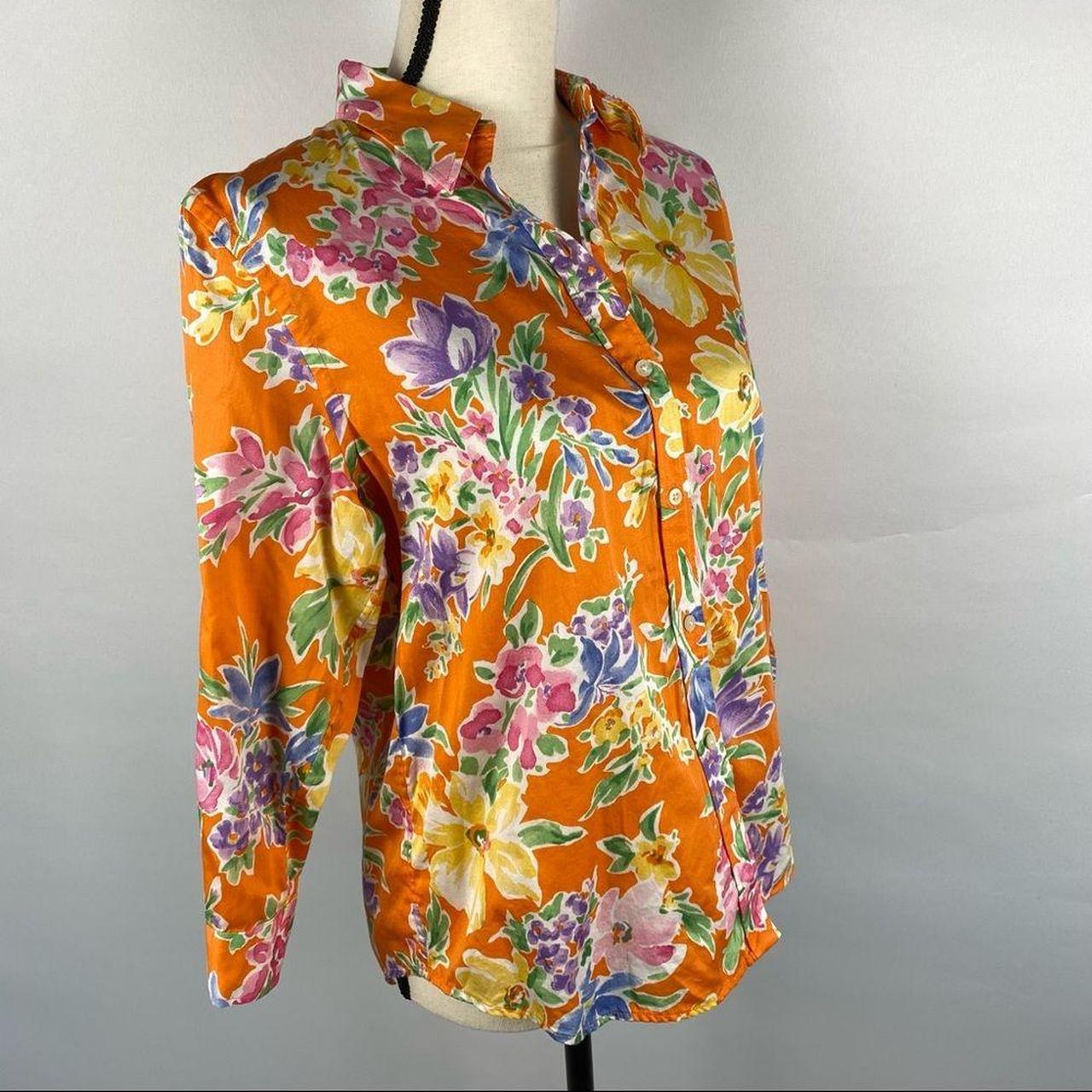 Lauren Ralph Lauren Floral Print Blouse Size: Large... - Depop