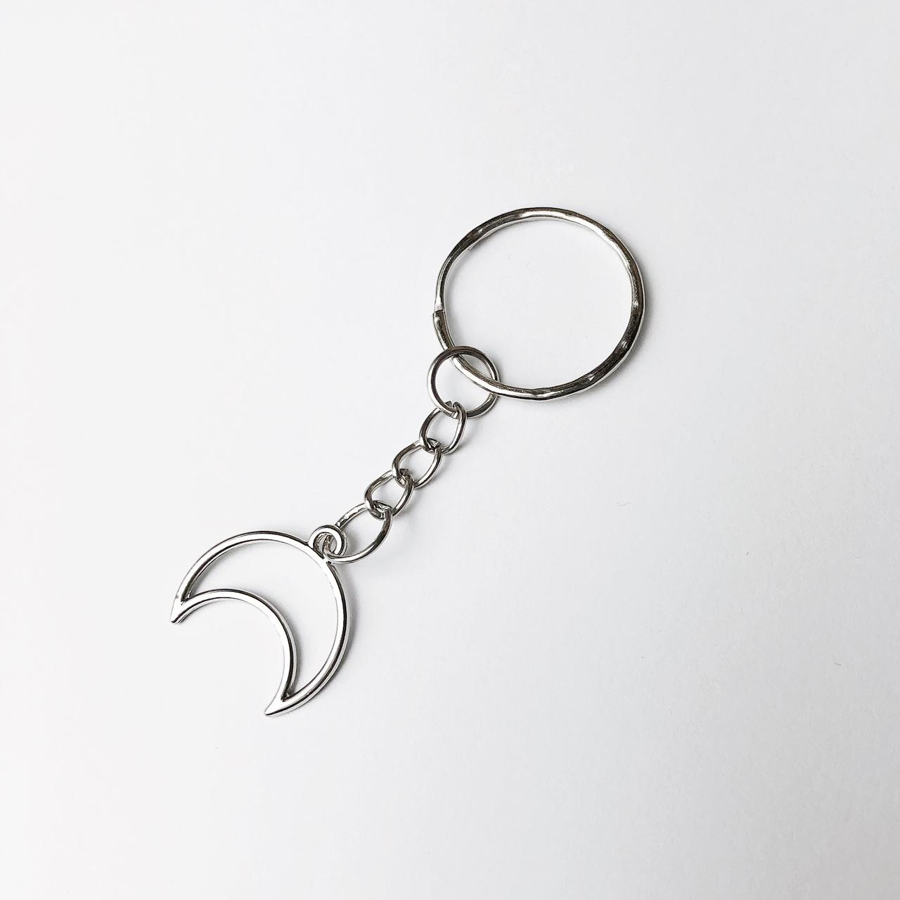 Brand New Handmade Silver Crescent Moon Keyring.... - Depop