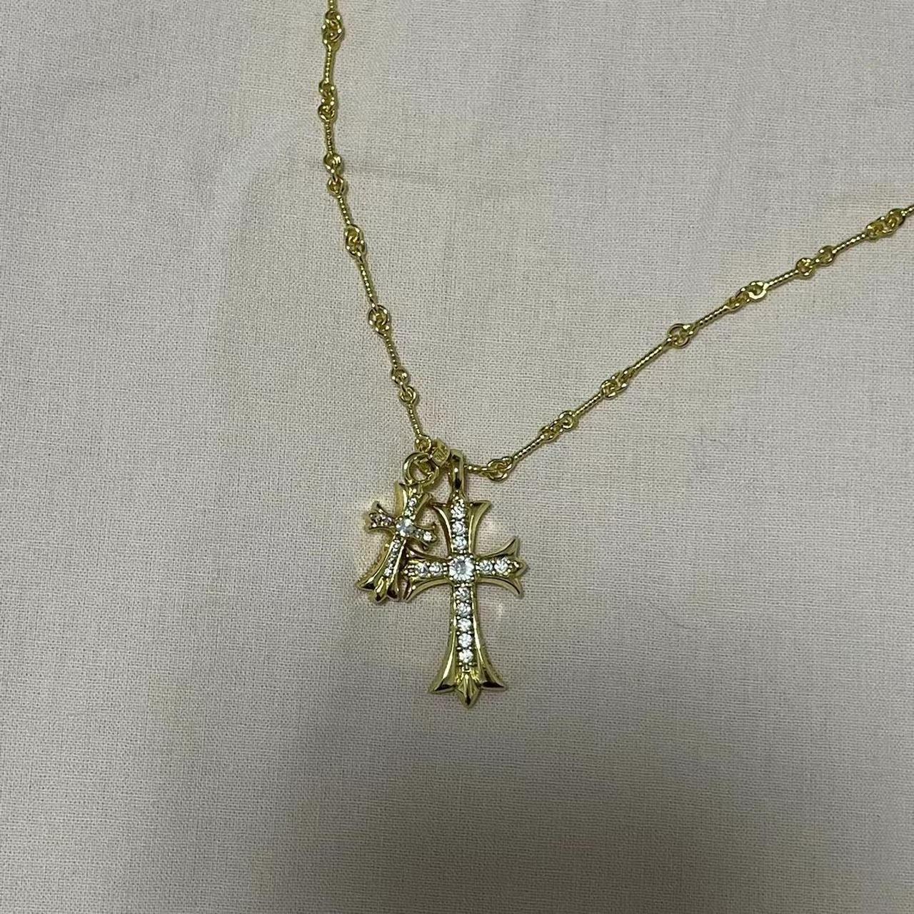 chrome hearts gem necklace -chain length: 23... - Depop