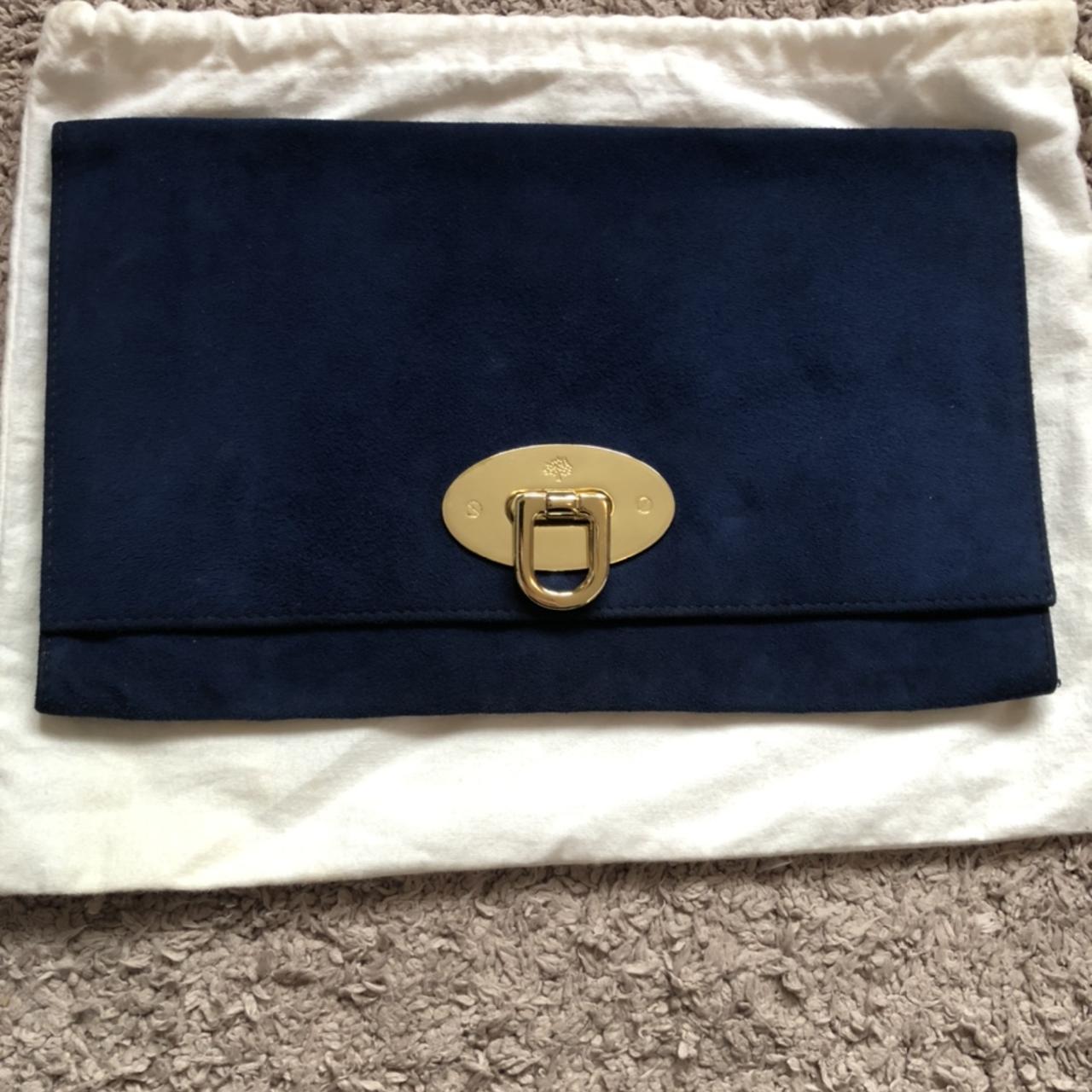 Dark Navy Mulberry Clutch bag! Only used a handful - Depop