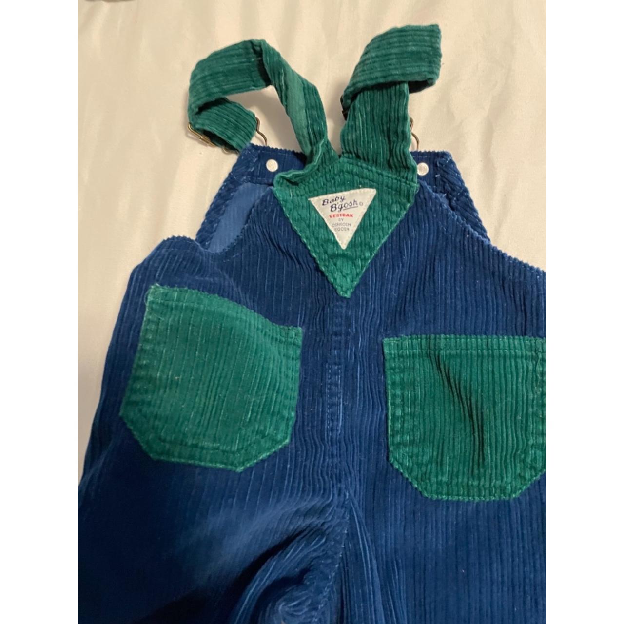 Navy and green corduroy overalls from Baby B'Gosh.... Depop