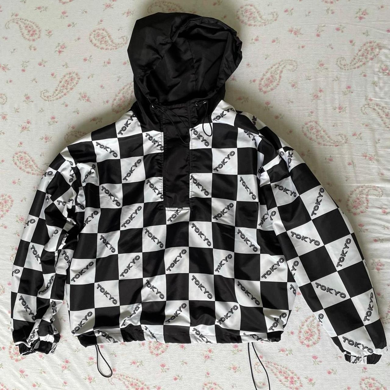 FOREVER 21 CHECKERED WINDBREAKER JACKET WORN ONCE Depop