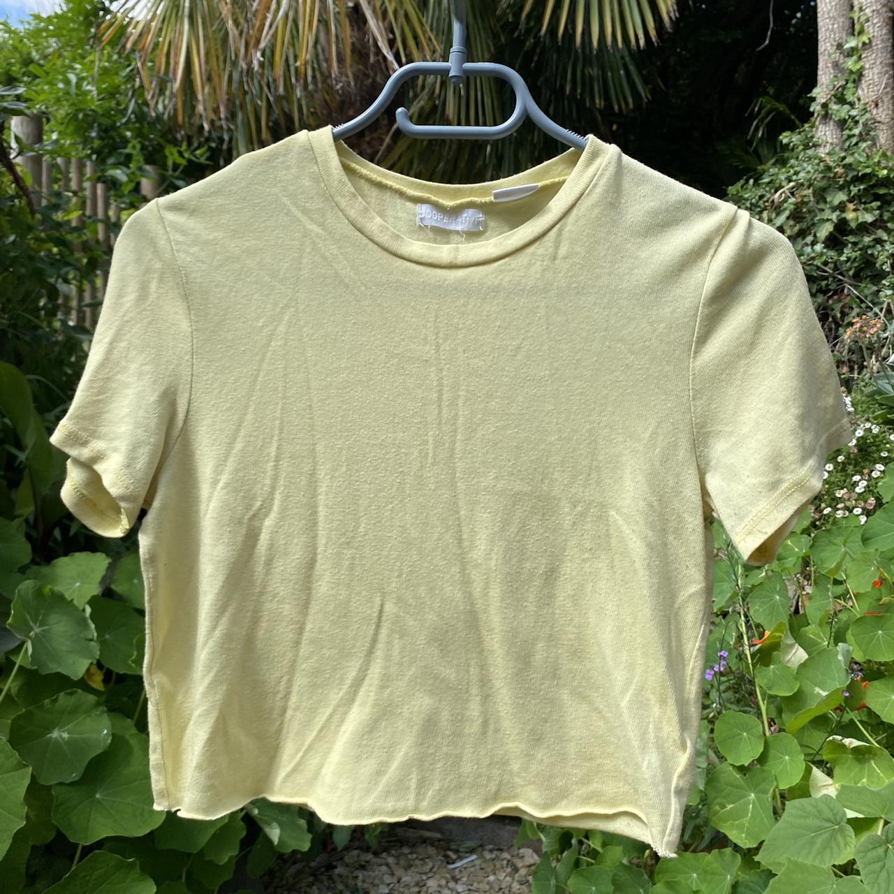 Yellow crop top, pastel yellow and really soft... Depop