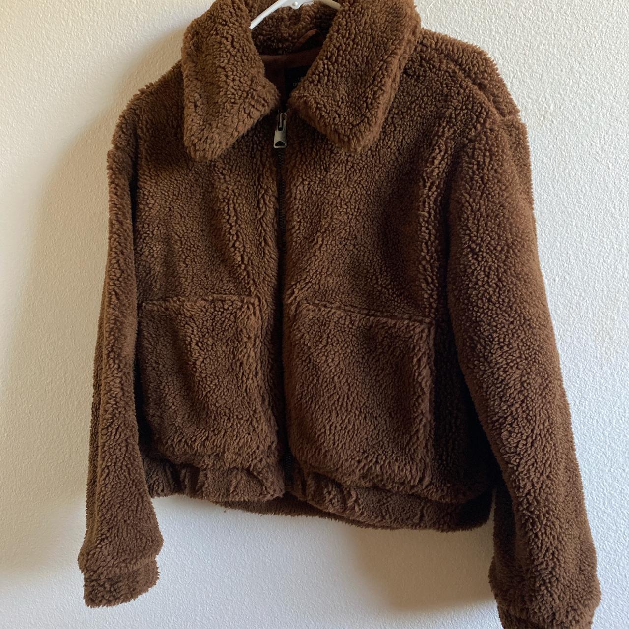 Beautiful thick dark brown teddy bear coat from... Depop