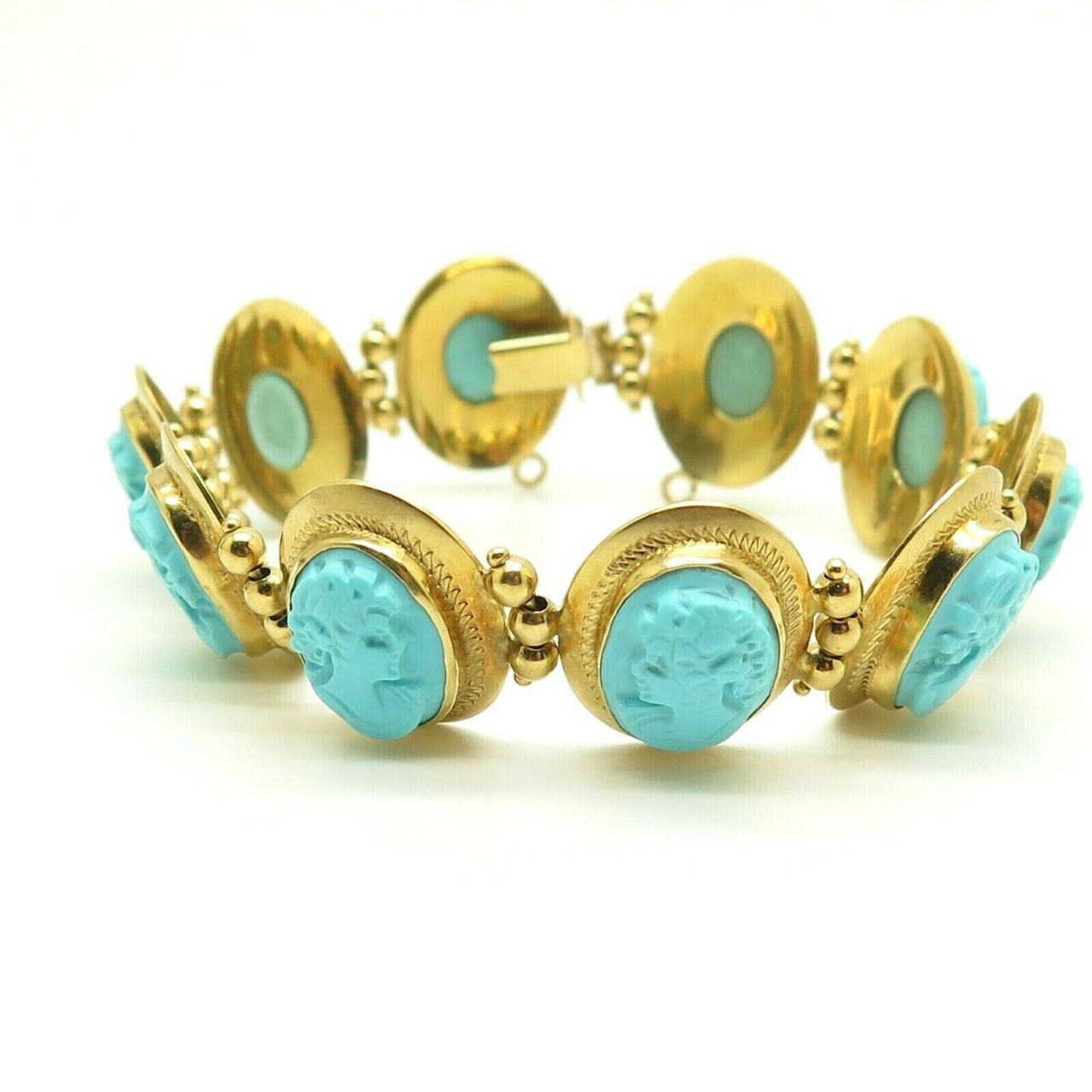 Product Image 2 - Vintage 18K Yellow Gold Turquoise