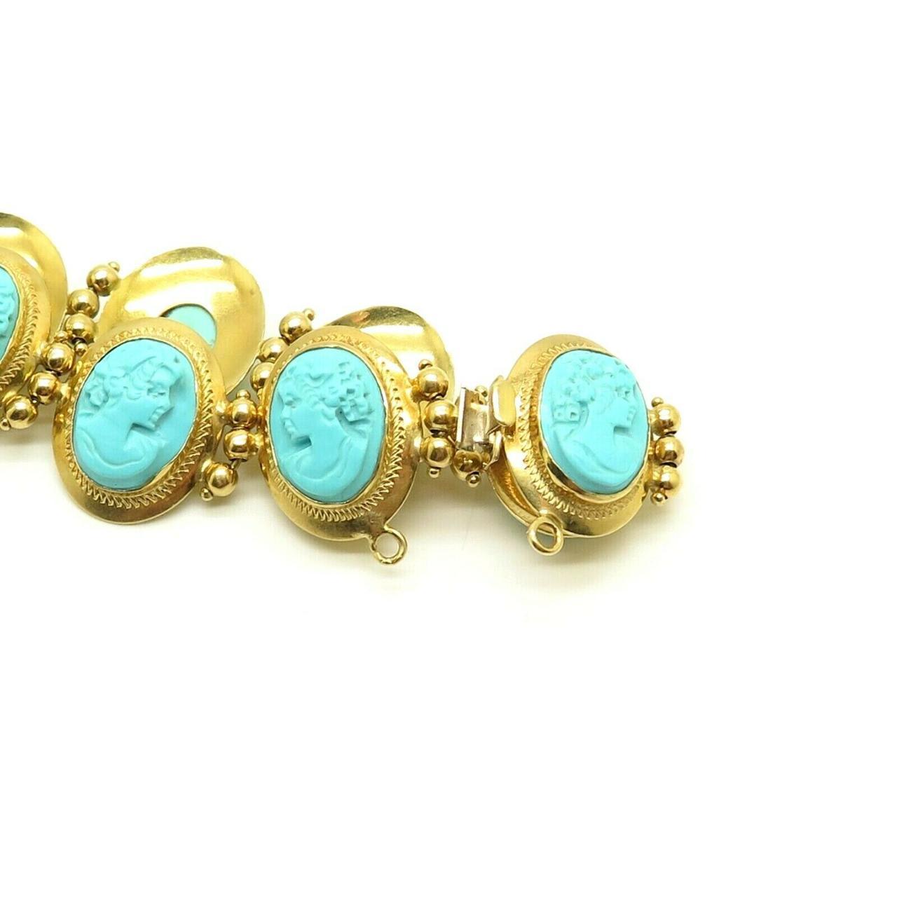 Product Image 4 - Vintage 18K Yellow Gold Turquoise